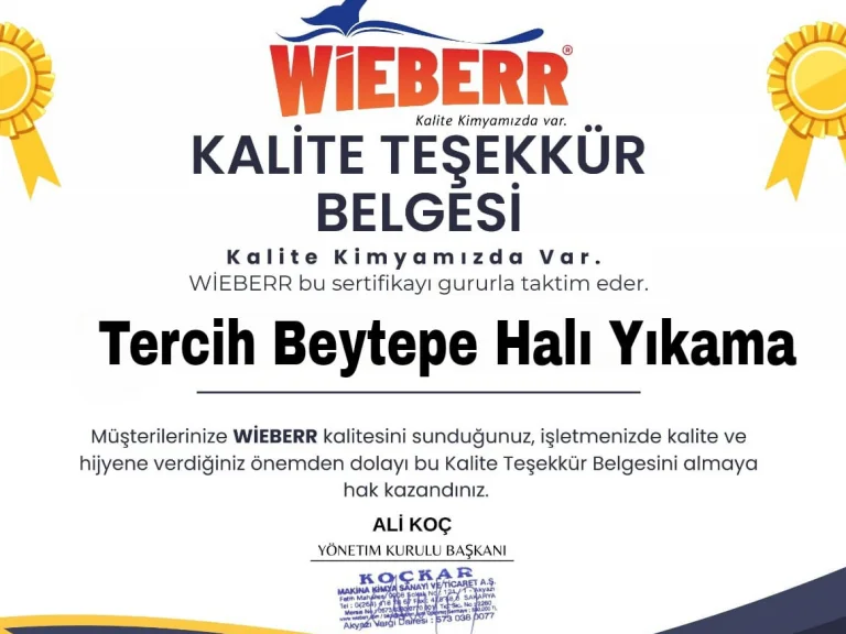 FİRMAMIZDA WİEBERR HALI YIKAMA ŞAMPUANI KULLANIYORUZ